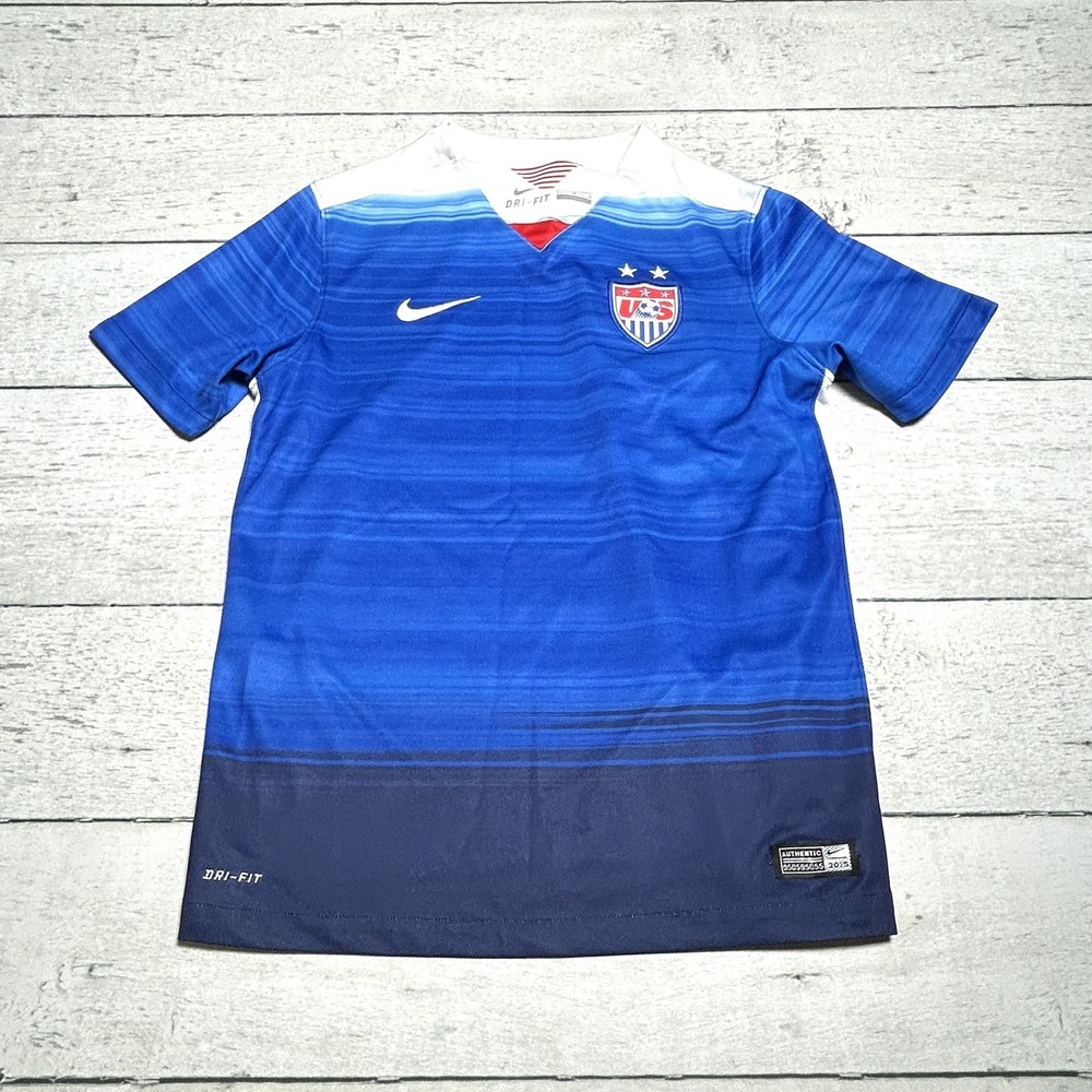 Nike USA Soccer Jersey Blue Dri-FIT Performance 2015 Authentic Size L